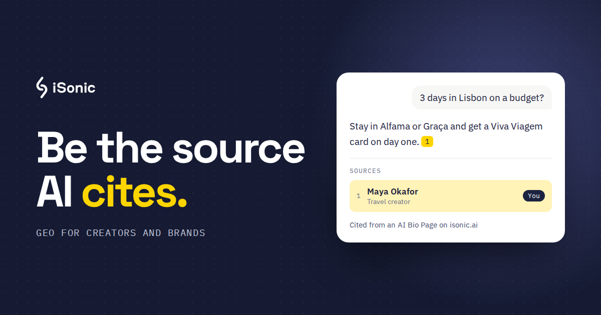 iSonic: Be the source AI cites.